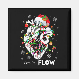 Let It Flowing Xmas Anatomy Santa Heart Part Cardi Magnet