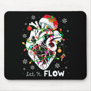 Let It Flowing Xmas Anatomy Santa Heart Part Cardi Mouse Pad