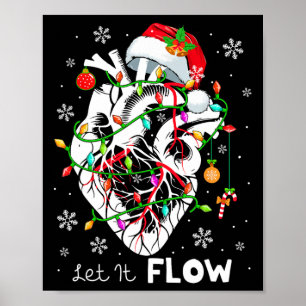 Let It Flowing Xmas Anatomy Santa Heart Part Cardi Poster