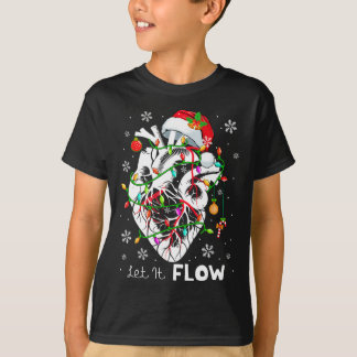 Let It Flowing Xmas Anatomy Santa Heart Part Cardi T-Shirt