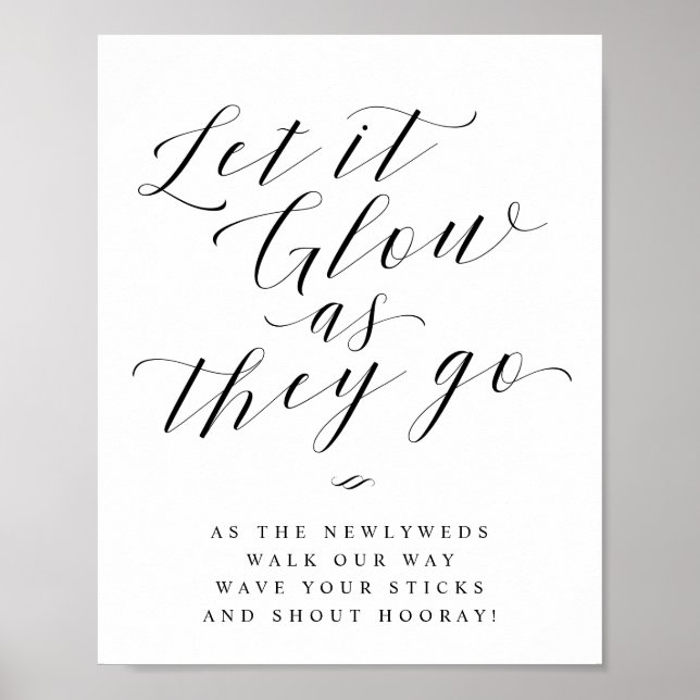 Let it Glow as They Go Send Off Wedding Sign (Front)