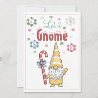 Let it Gnome Snow Snowflakes Christmas Card