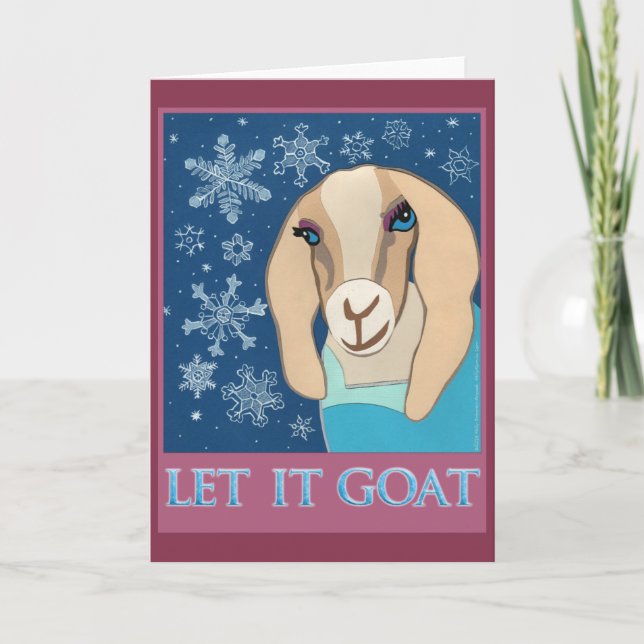 Let It Goat greeting card (Front)