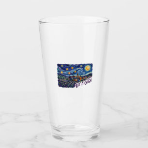 Let It Gogh" Features Gogh Painting Funny Pun Art Glass