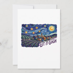 Let It Gogh" Features Gogh Painting Funny Pun Art Thank You Card