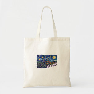 Let It Gogh" Features Gogh Painting Funny Pun Art Tote Bag