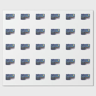 Let It Gogh" Features Gogh Painting Funny Pun Art Wrapping Paper