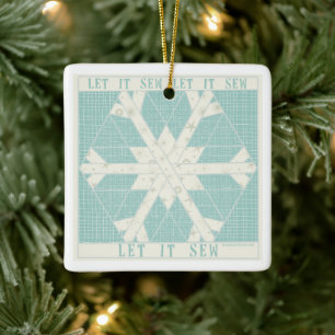 Let it SEW Quilt Porcelain Holiday Ornament