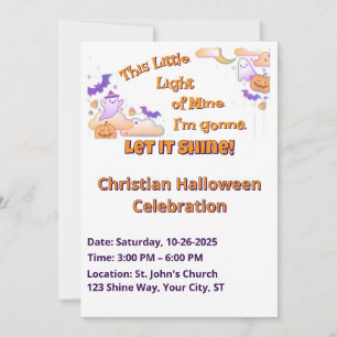 Let It Shine Christian Halloween Invitation