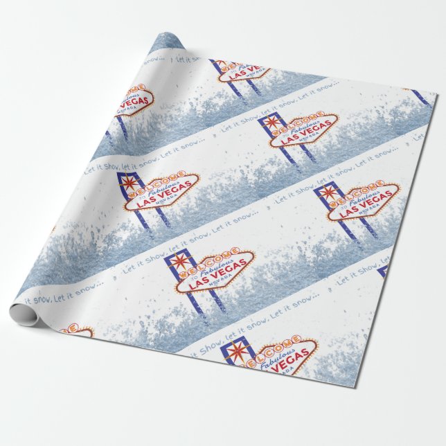 Let it Show Las Vegas Christmas Wrapping Paper (Unrolled)