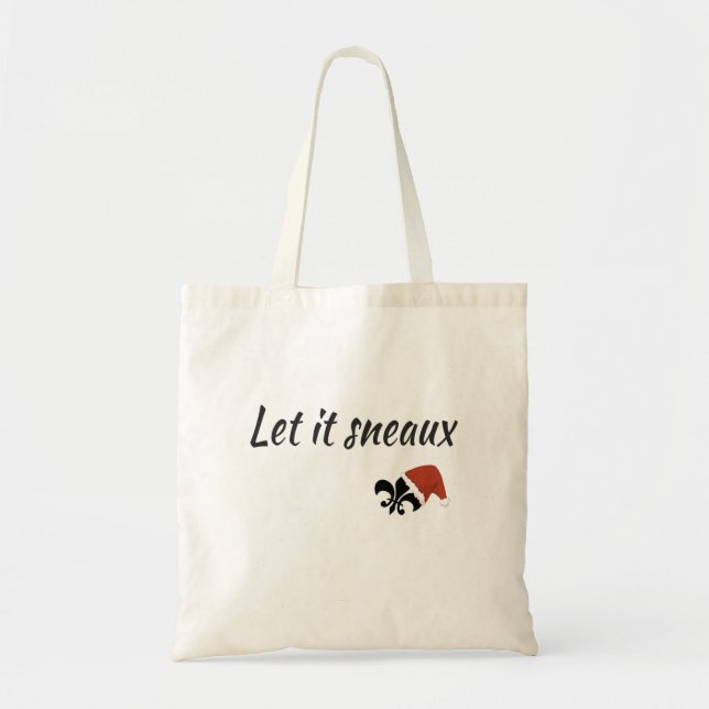 Let It Sneaux Louisiana Cajun Christmas Tote (Front)