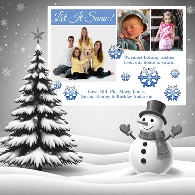 Let It Snow! 3 Photo Christmas Card (Creator Uploaded)