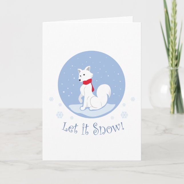 Let It Snow! (Arctic Fox) Holiday Card (Front)