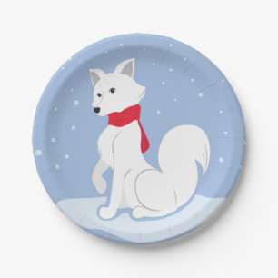 Let It Snow! (Arctic Fox) Paper Plate