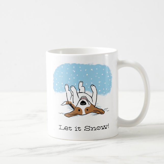 Let it Snow Beagle | Cute Dog Holiday Custom Coffee Mug (Right)