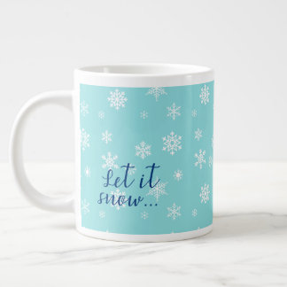 Let It Snow... Beautiful snowflake design Large Coffee Mug