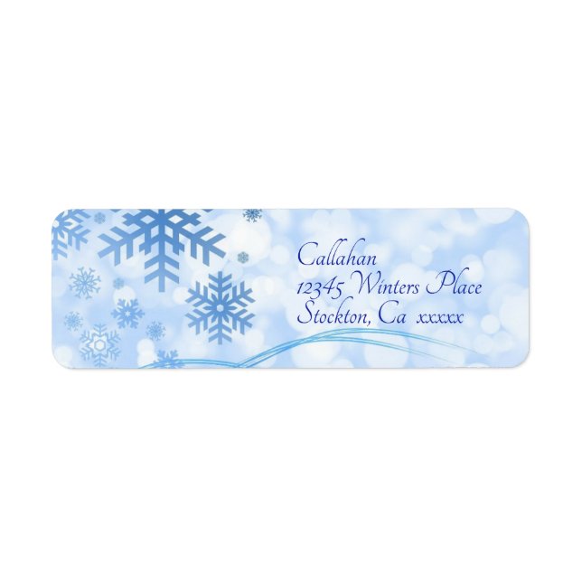 Let it Snow Blue Address Label Return Address Label (Front)