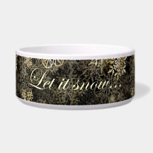Let It Snow Blue Beach Song™ Ceramic Pet Bowl