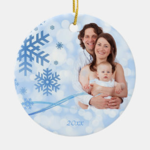 Let it Snow Blue Christmas Ornament
