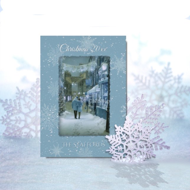 Let it Snow Blue Foil Christmas Card (Creator Uploaded)