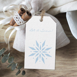 Let it Snow Blue Snowflake Christmas Gift Tags