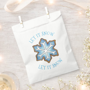 LET IT SNOW Blue Snowflake Sugar Cookie Winter Favour Bag