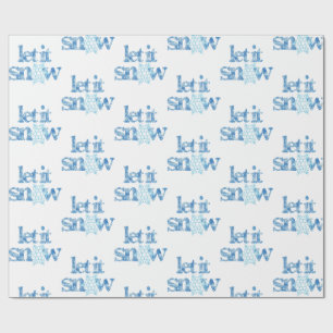 LET IT SNOW blue snowflakes winter wonderland Wrapping Paper