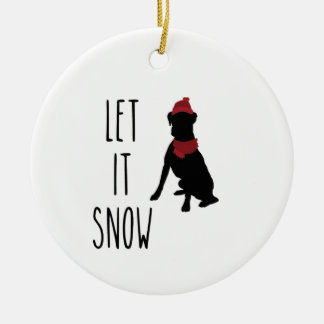Let It Snow Boxer Dog Ornament