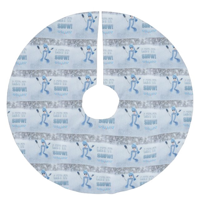Let it Snow Brushed Polyester Tree Skirt (Front)