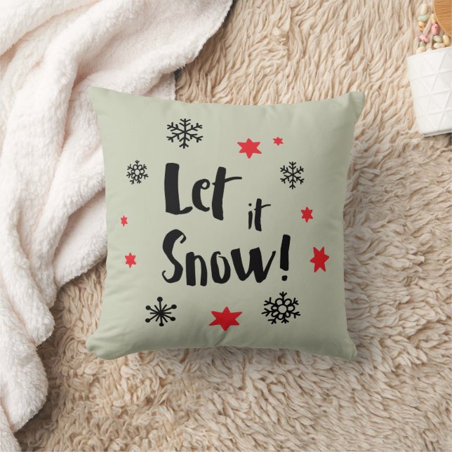 "Let it Snow!"  Calligraphy Christmas Cushion (Blanket)
