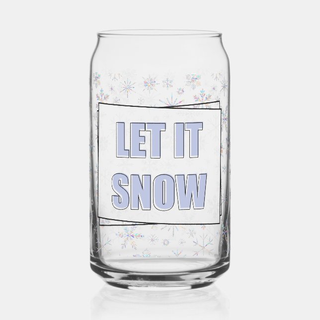 Let It Snow Can Glass (Left)