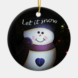 Let It Snow Ceramic Ornament