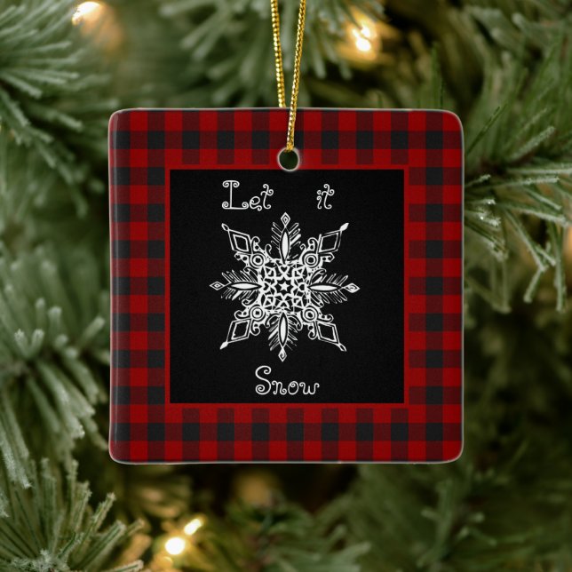 Let it snow  ceramic ornament (Tree)