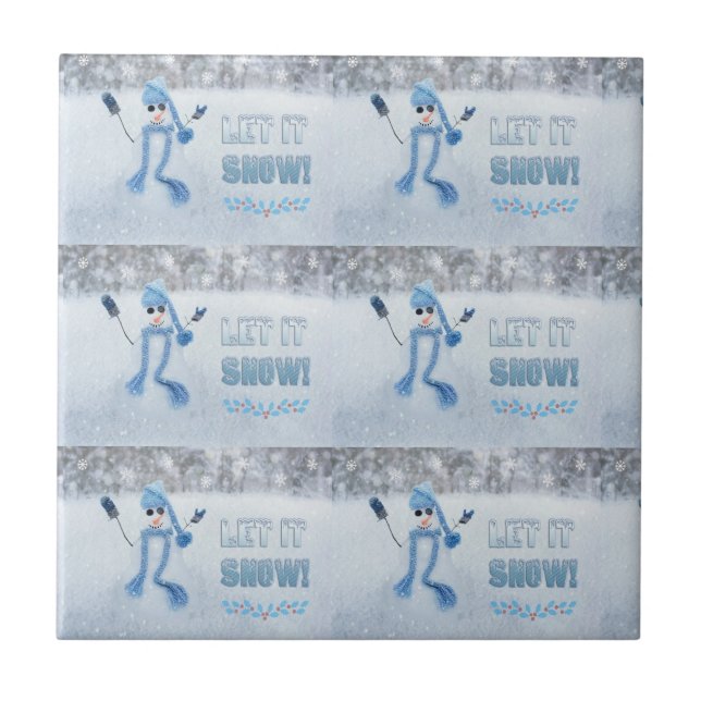 Let It Snow Ceramic Tile (Front)