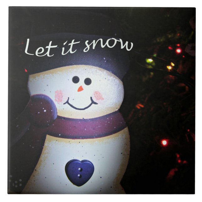 Let It Snow Ceramic Tile (Front)