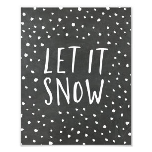 Let It Snow Chalkboard Holiday Art Print