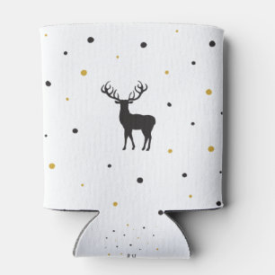 Let It Snow Christmas Art Cartoon Reindeer Image Can Cooler