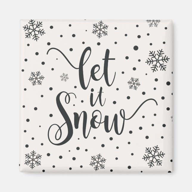 Let It Snow Christmas Calligraphy | Magnet (Front)