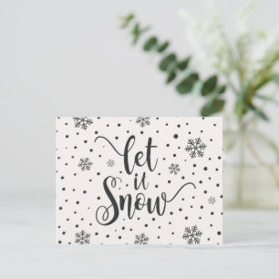 Let It Snow Christmas Calligraphy Postcard