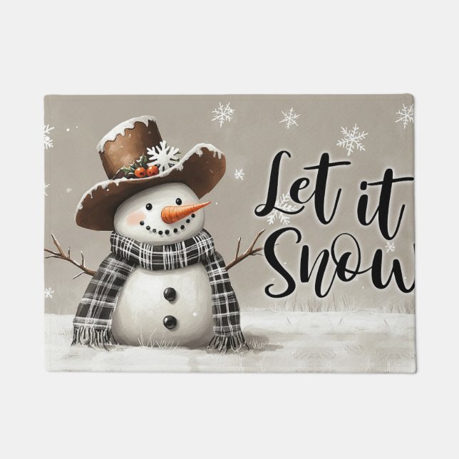 Let It Snow Christmas Doormat – Festive Welcome Ma (Front)
