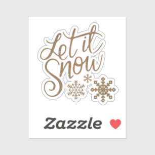 "Let it Snow" Christmas Gold Glitter Custom Text