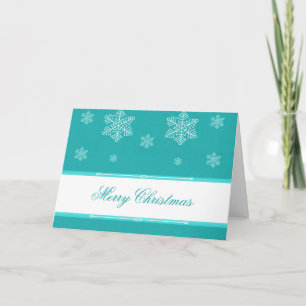 Let it Snow Christmas Greeting Card, Turquoise Holiday Card