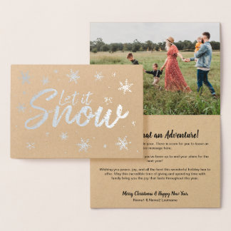 Let it Snow Christmas Holiday Foil Card