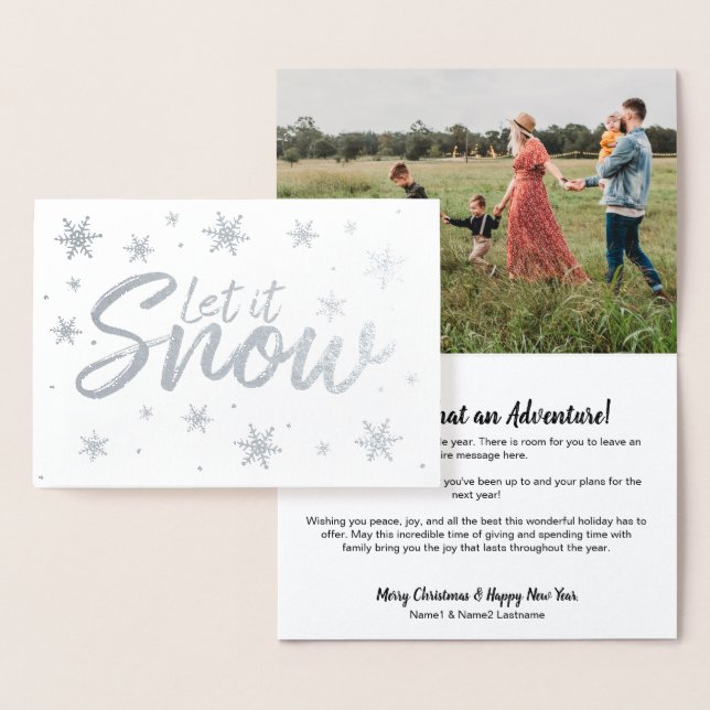 Let it Snow Christmas Holiday Foil Card (Display)