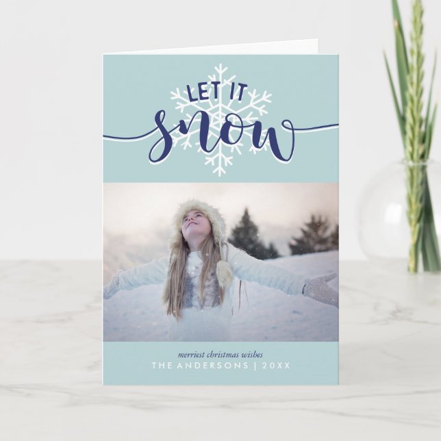 Let It Snow! Christmas Photo Holiday Card (Front)
