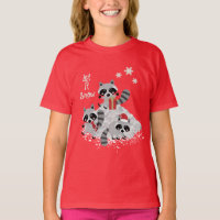 LET IT SNOW CHRISTMAS RACCOONS GIRLS YOUTH