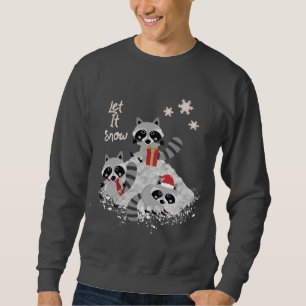 LET IT SNOW CHRISTMAS RACCOONS MEN'S HOLIDAY SWEATSHIRT