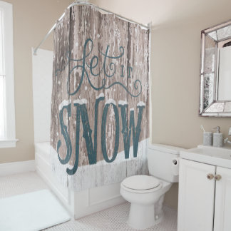 Let It Snow Christmas Shower Bathroom Curtain