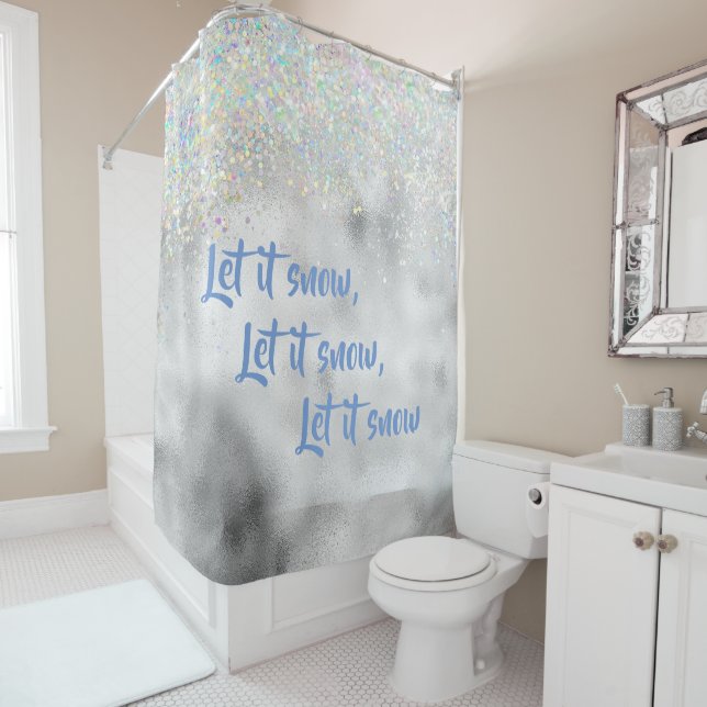 Let it Snow Christmas Shower Curtain (In Situ)