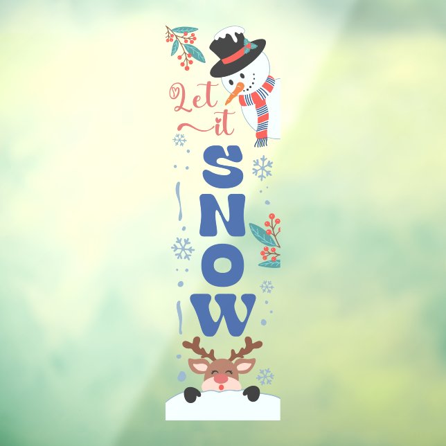 Let It Snow Christmas Snowman Reindeer  (Sheet 3)